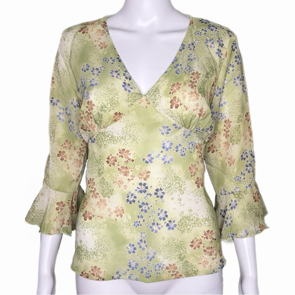 Floral Ruffle Blouse Bohemian Boho 90s Phoebe Buffay Y2K Fairycore